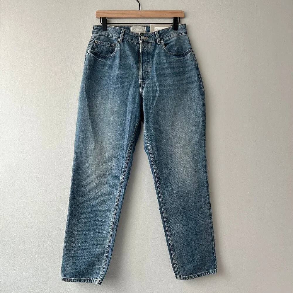 NWT Everlane The Curvy 90's Cheeky Straight Jean Light Wash Denim Size 30 Womens